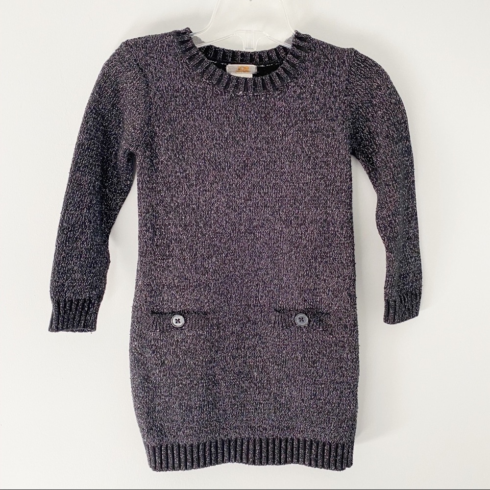 Joe Fresh Sparkle Black Knit Toddler Dress- Size 4